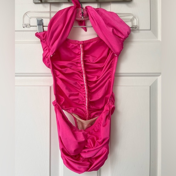 Vintage 80s 90s Hot Pink One-Piece Swimsuit XS - Picture 6 of 8